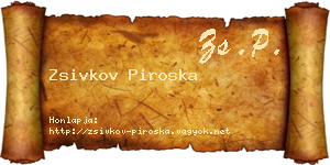 Zsivkov Piroska névjegykártya